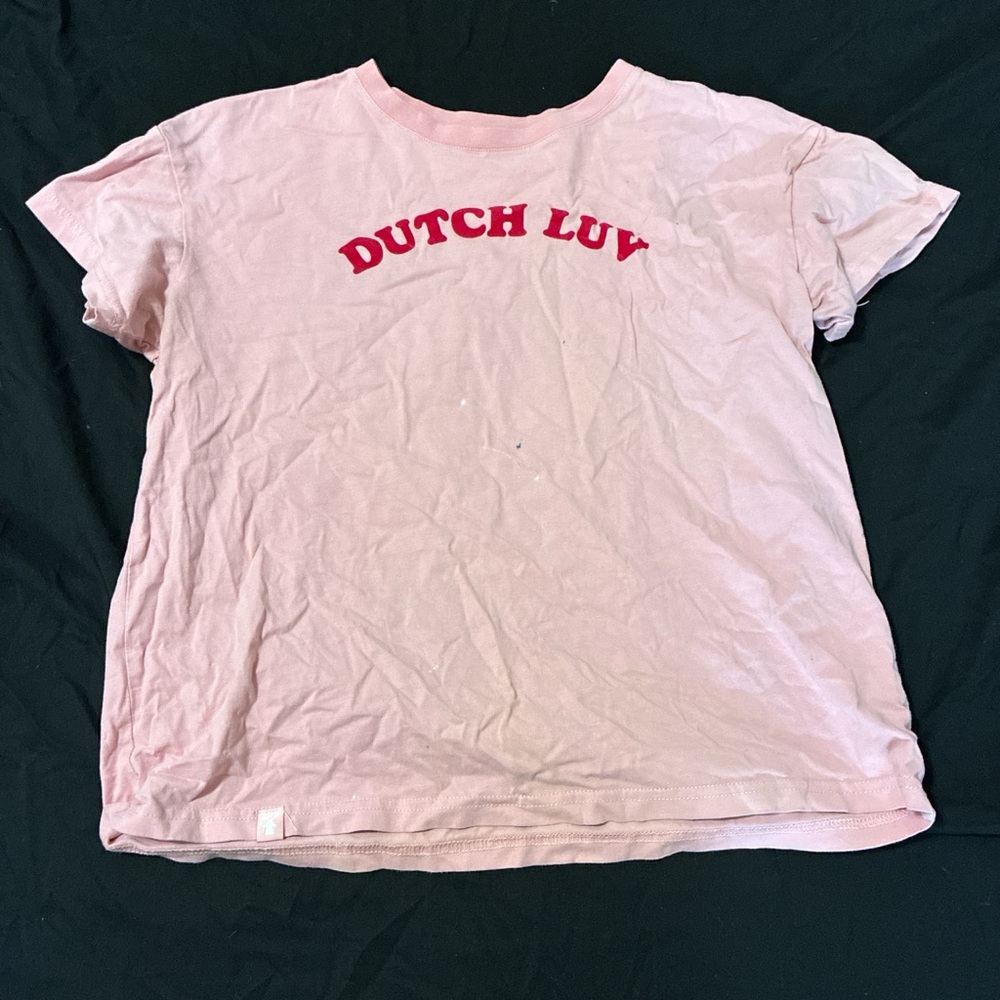 Dutch Bros Pink Tee with White Print